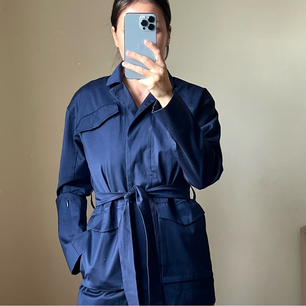 NWT away the utility jacket size XS navy blue cotton J1 - Picture 2 of 9